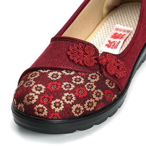 Flower Retro Chinese Knot Casual Soft Flat Loafers