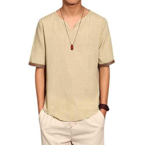 Chinese Style Summer Linen T Shirt