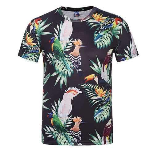 Summer Casual Tee Top 3D Natural Scenery Round Neck Short sleeve T-shirt for Men