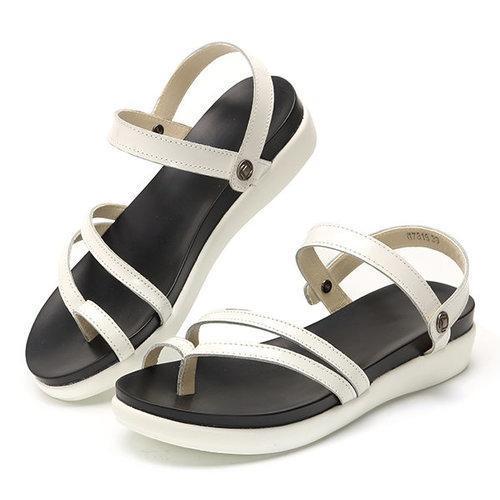 Large Size Two Way Wearing Clip Toe Low Heel Flat Sandals