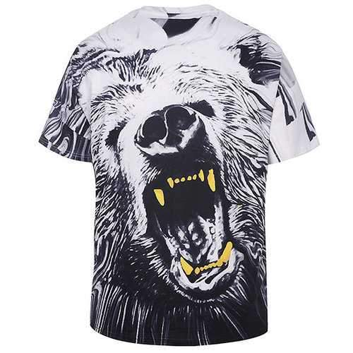 Mens Summer Creative 3D Printed Tee Top O-neck Short Sleeve Casual T-shirt