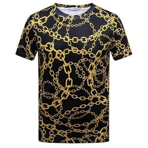 Mens Creative 3D Printed O-neck Short Sleeve Casual Summer T-shirt