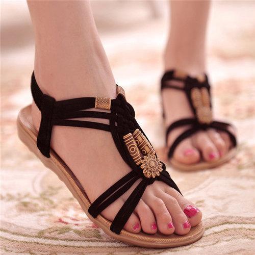 Flower Bead Bohemia Flat Sandals