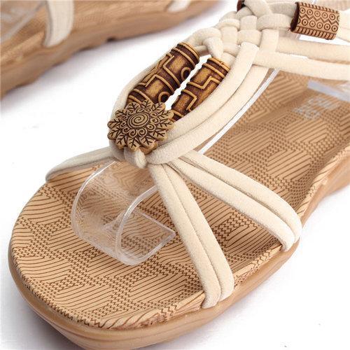 Flower Bead Bohemia Flat Sandals