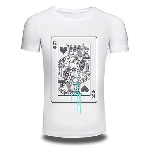 Mischievous Heart K Printing Cotton T-shirt