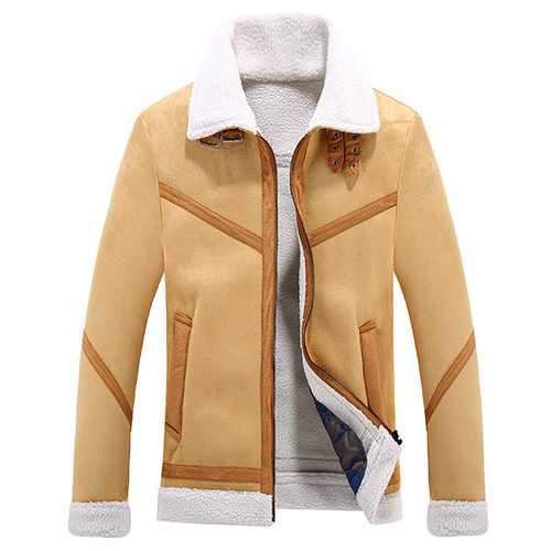 Casual Lapel Collar Thicken Fleece Jacket