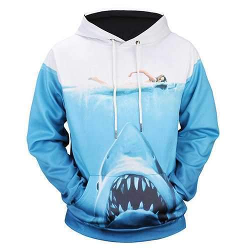 Mens Fashion 3D Animal Printing Sport  Hoodies