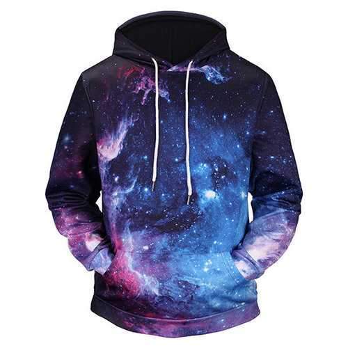 Mens 3D Space Galaxy Printed Casual Sport Hoodies