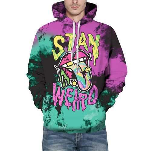Mens Halloween 3D Colorful Pattern Printed Hoodies