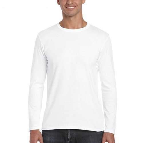 Mens 100% Cotton Solid Long Sleeve O-Neck Casual T-Shirt