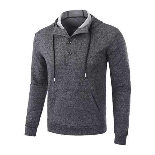 Mens Brief Solid Color Casual Sport Hoodies