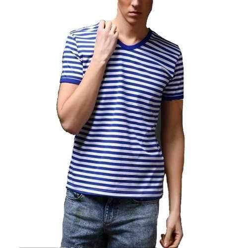 Slim Fit Sailor's Striped Shirt Half-Sleeved T-shirt