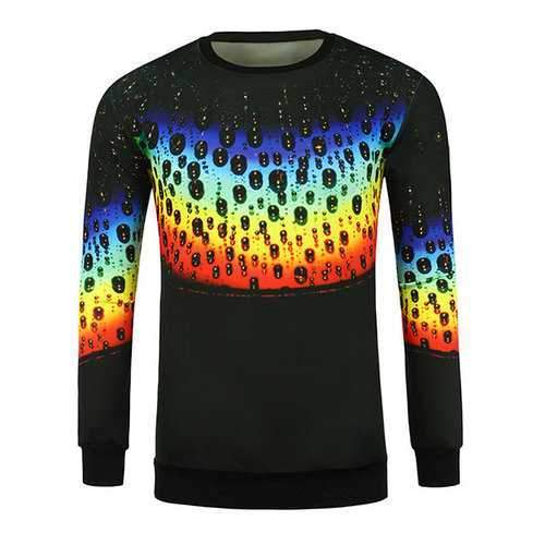 Mens 3D Rainbow Printing Casual T-shirts