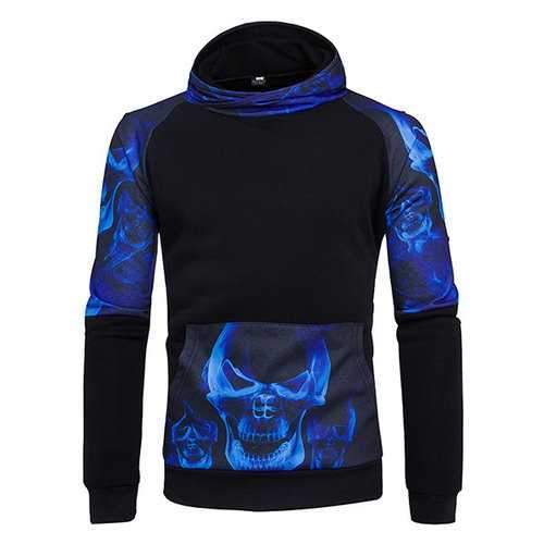 Mens Fashion Human Skeleton 3D Printing Hoodie