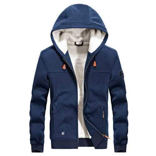 Mens Oversize Solid Long Sleeve Thicken Hoodie