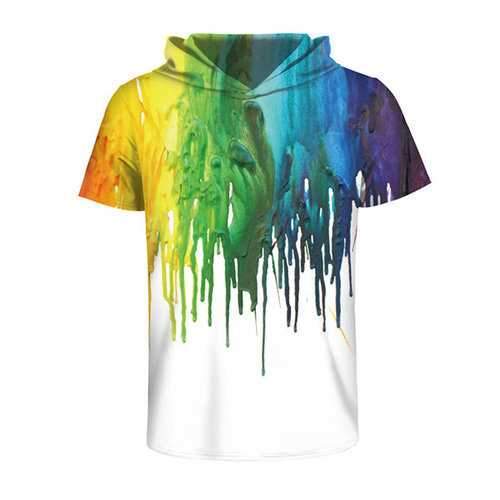 Digital Print Color Pigments Hooded T-shirt