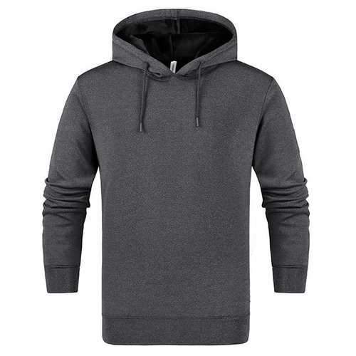 Mens Oversize Casual Solid Long Sleeve Thicken Hoodie