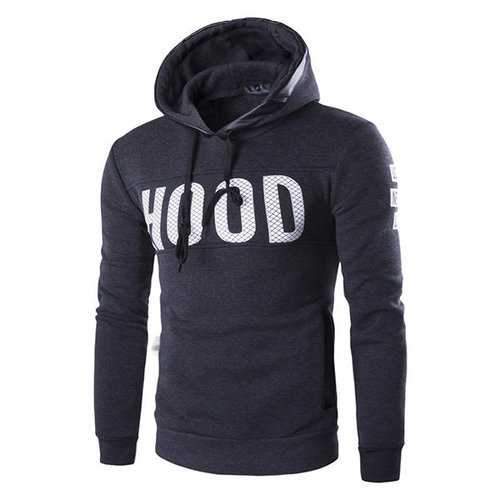 Velvet Letter Printed Casual Hoodies