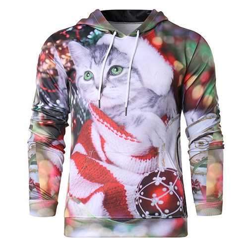 Unisex 3D Cat Printing Hoodies