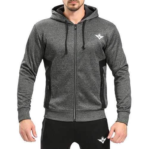 Mens Running Sports Zip Up Sweatshirt