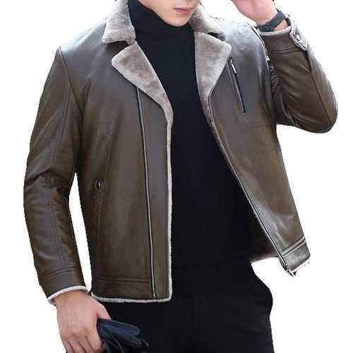 Zipper Up Faux Leather Jacket