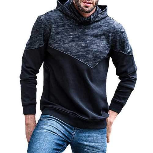 Hit Color Hooded High Collar Hoodies