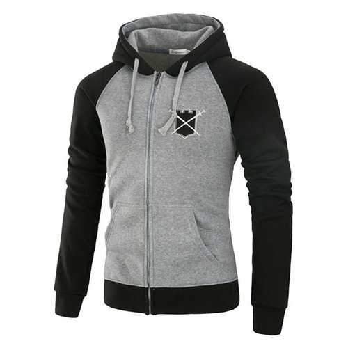 Stitching Color Casual Sport Hoodies