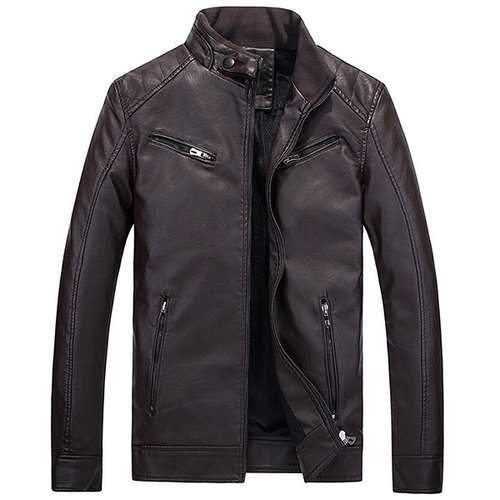 Biker Zipper Design Leather Jacket