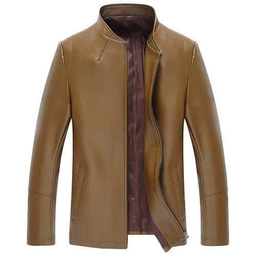 Zipper Cuff Faux Leather Jacket