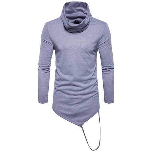 Pile Heap Collar Irregular Hem T-shirt