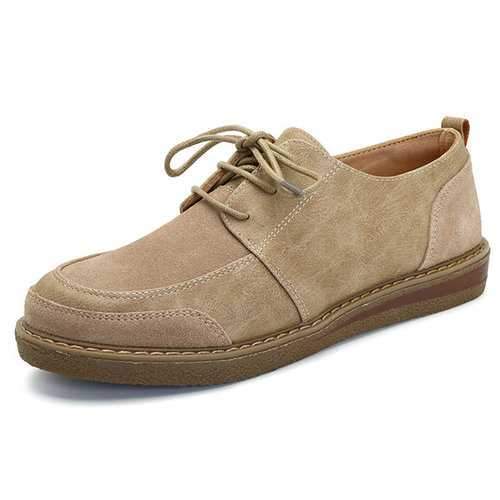 Suede Block Flat Shoes