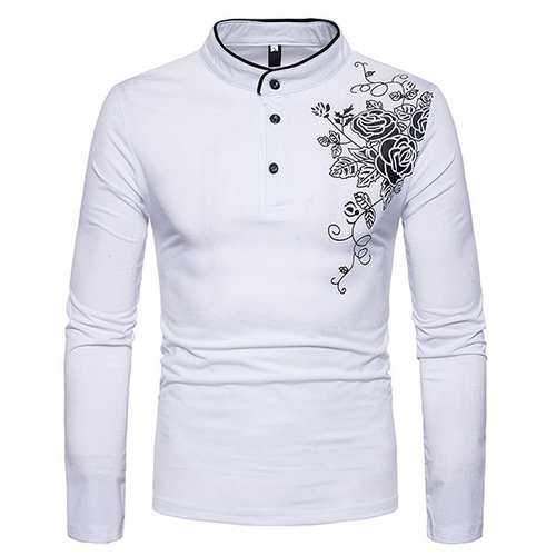 Mens Rose Printed T Shirt