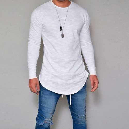 Breathable Solid Color Casual T shirt