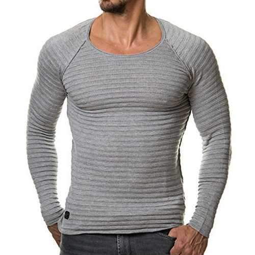 Striped Folds Slim Fit Casual T shirt