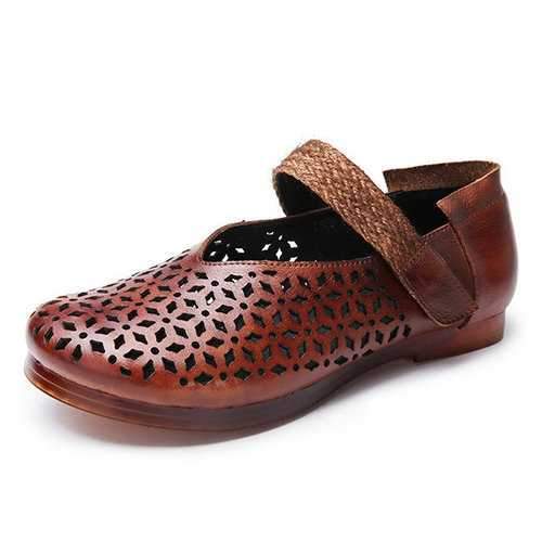 SOCOFY Flat Soft Leather Shoes