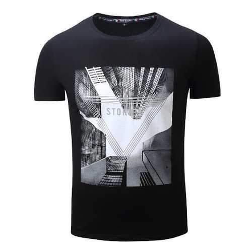 100%Cotton City Building Printed T Shirt