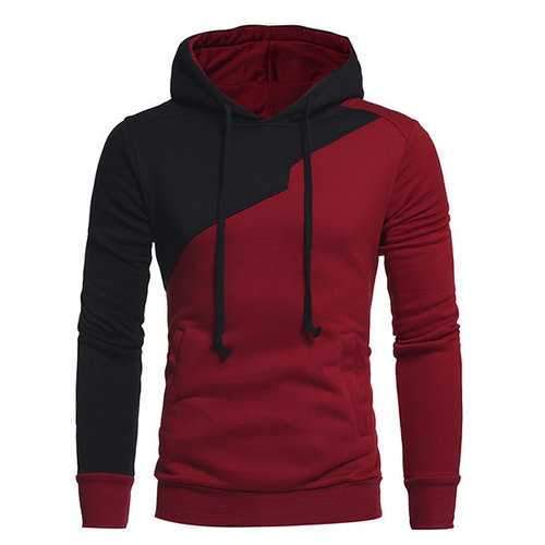 Mens Hit Color Casual Hoodies