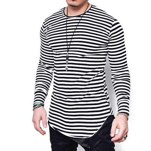 Plus Size Stripes Casual Graphic T Shirt