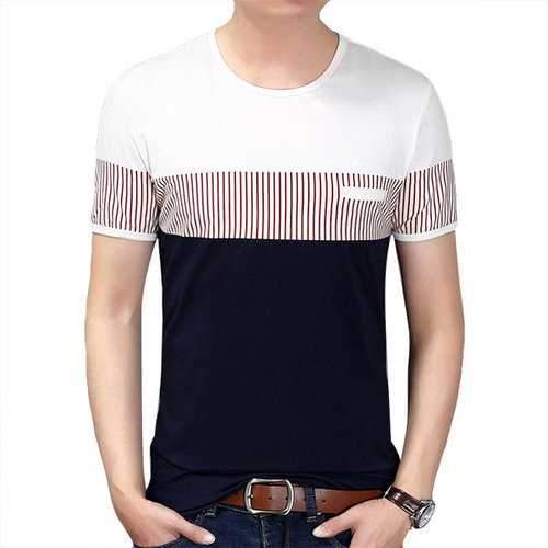 Summer Striped Short-Sleeved Cotton T-shirts