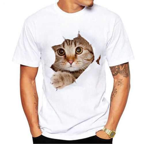 3D Cat Printed Modal T Shirts