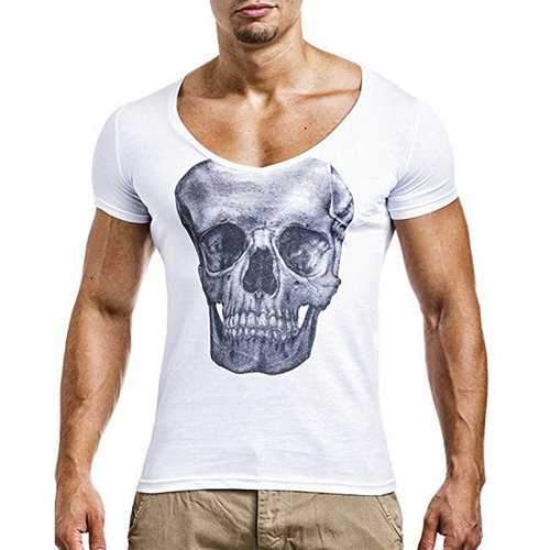 Breathable Skeleton Printed Casual T Shirt