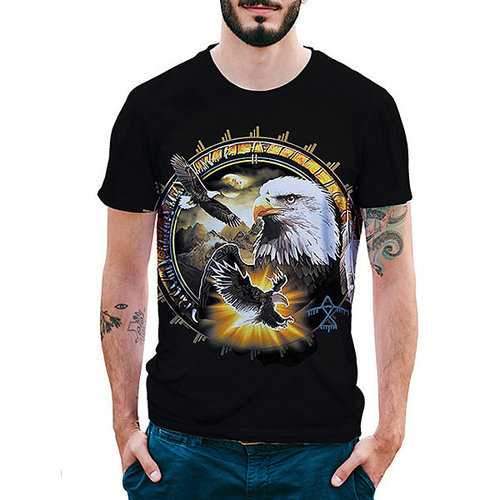 3D Eagle Printed Casual T Shirts