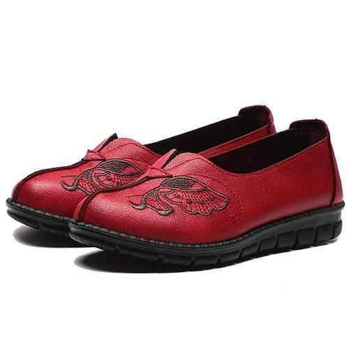 Butterfly Print Slip On Loafers