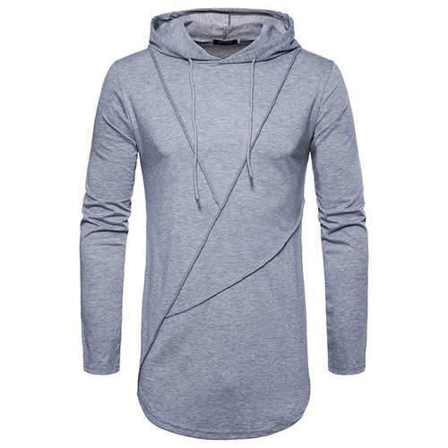 Brief Solid Color Hooded T-shirts