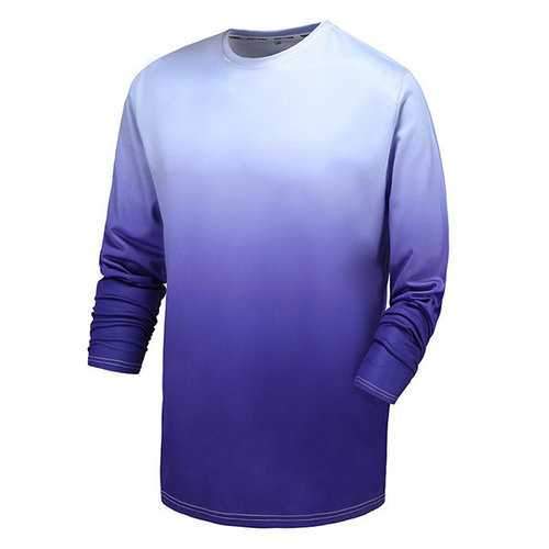 Gradient Color O-collar T shirts