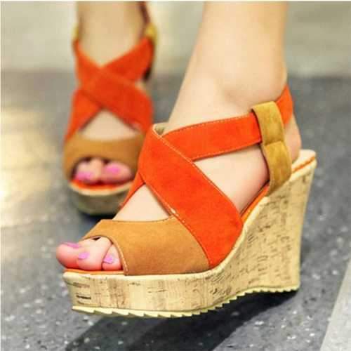 Peep Toe Wedge Sandals