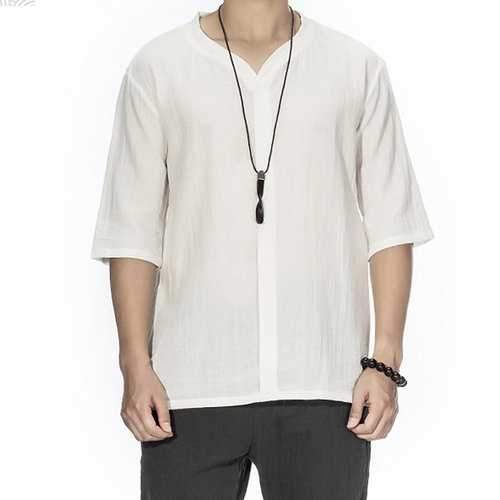 Summer Breathable Linen Loose T Shirts