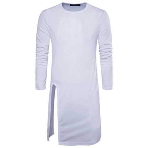 Solid Color Mid-long Casual T Shirt