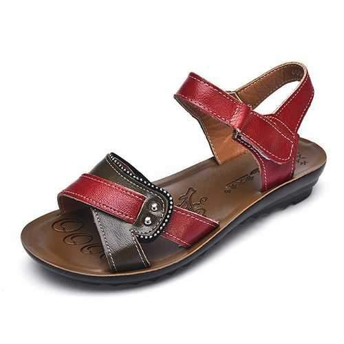 Leather Hook Loop Comfy Sandals