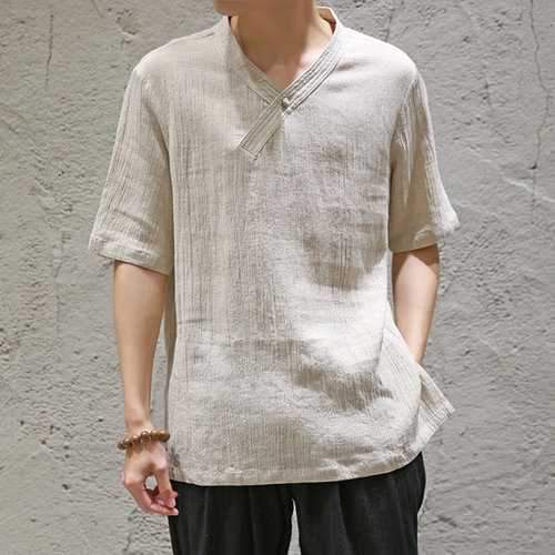 Chinese Style Linen Thin Cool T Shirt